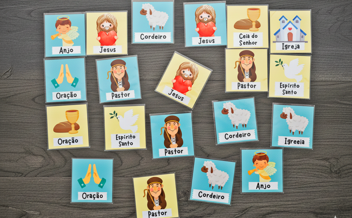 Jogo da Memória Personagens Bíblicos.