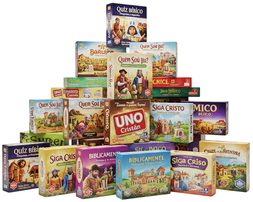 Coleção de jogos e atividades do Kit Bíblico.